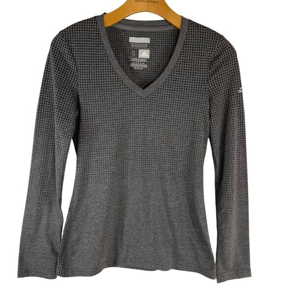 Adidas Women's size Small Aeroknit Cliamacool Gray Black Long sleeve shirt top - Picture 1 of 9